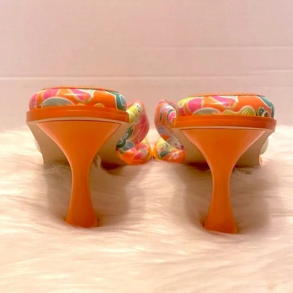 New Sam Edelman Circus Skeet Floral Orange Sandals Size 7 1/2 - Picture 9 of 13